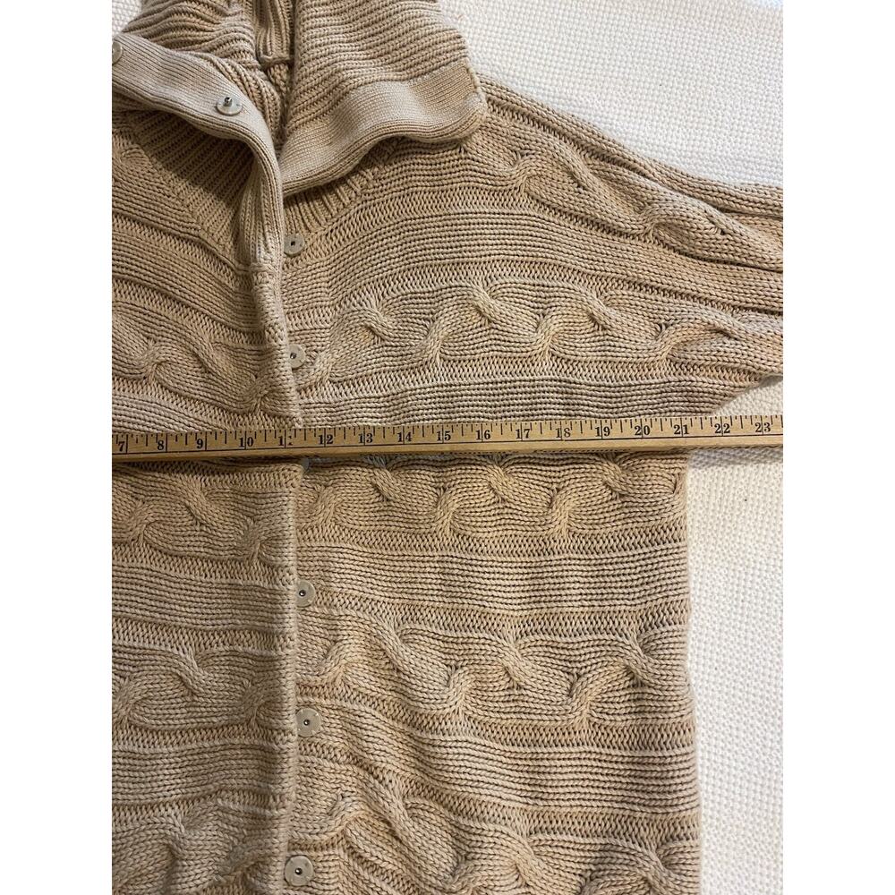 Talbots 100% Cotton Beachy Chunky Cable Knit Fisherman Cardigan Sweater 1X NWOT - Picture 5 of 7